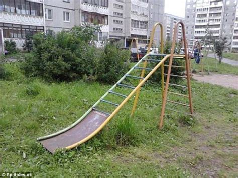 Not safe for children! Photos capture the most BIZARRE playgrounds | Parques infantiles, Juegos ...