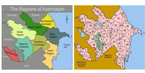 Azerbaijan: Division into regions and districts. (Sources:... | Download Scientific Diagram