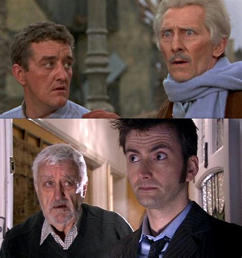 Bernard Cribbins with Peter Cushing and David Tennant | Dr who, Doctor ...