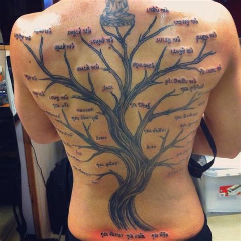 Family Tree Tattoos On Back