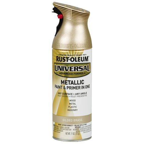 Gilded Brass, Rust-Oleum Universal All Surface Interior/Exterior Metallic Spray Paint, 11 oz ...