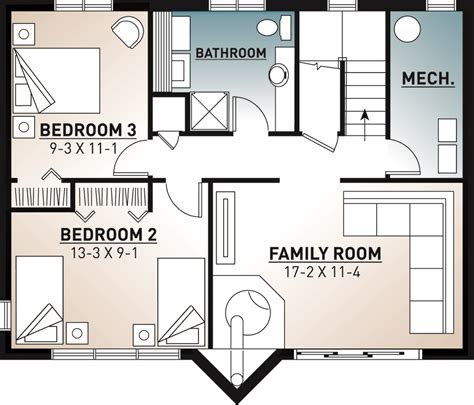 Modern Style House Plan - 3 Beds 2 Baths 1086 Sq/Ft Plan #23-2023 ...