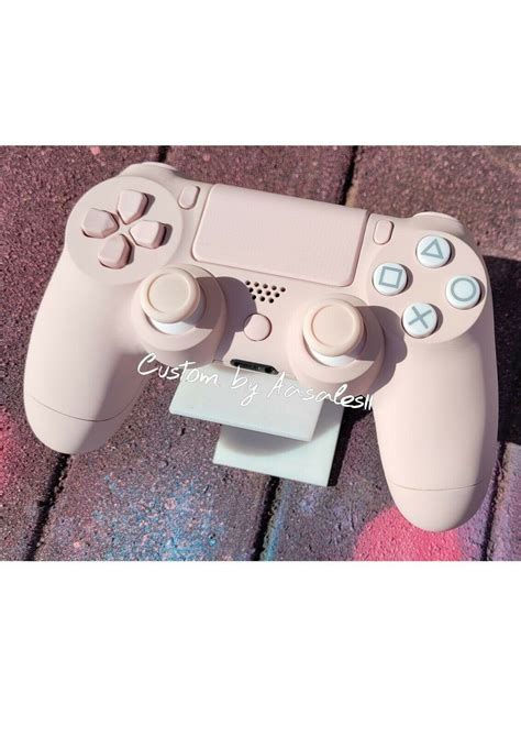 Playstaion/Ps4/V2 Custom controller sakura pink/pastel pink all white buttons back is pastel ...