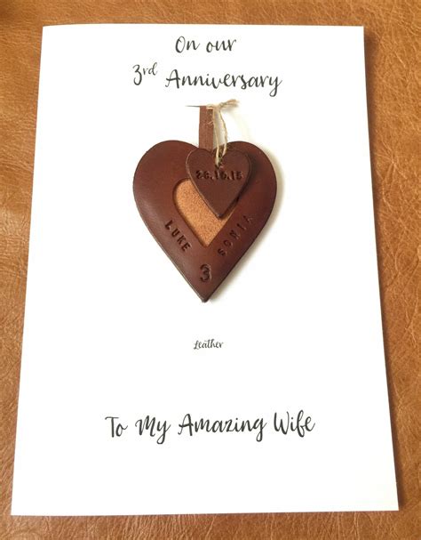 Leather Wedding Anniversary Card | Wedding anniversary cards, Leather ...