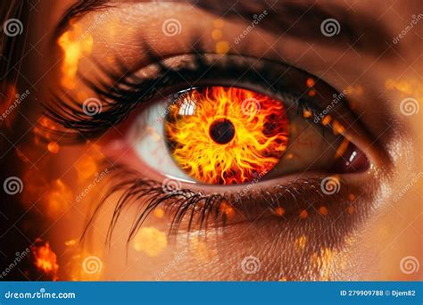 Fire Eye Created with Ai Technology Stock Photo - Image of close, beauty: 279909788