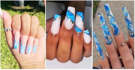 [UPDATED] 39 Uplifting Blue Marble Nails