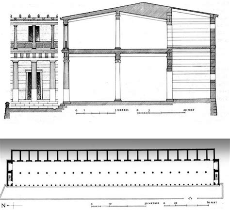 stoa plan - Google Search | Architecture, Floor plans, Diagram