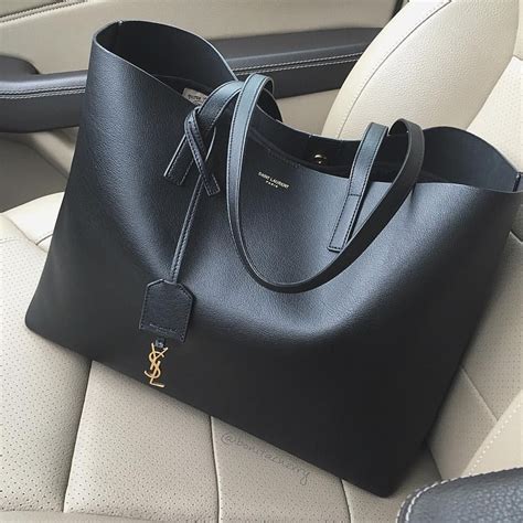 YSL Saint Laurent black leather tote Ysl Tote Bag, Black Tote Bag, Ysl ...