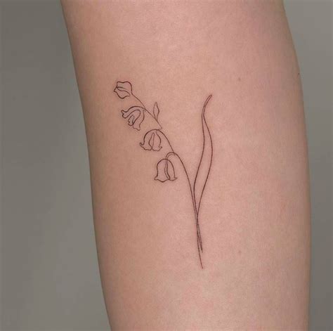 290+ Best Lily of the Valley Tattoo Designs With Meanings (2022) - TattoosBoyGirl Simple Line ...