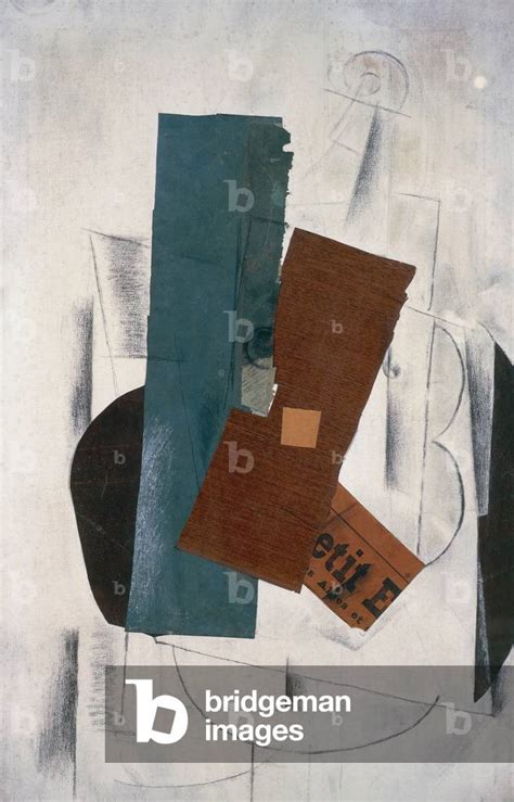 Violin and Newspaper, 1913, by Georges Braque (1882-1963), collage ...