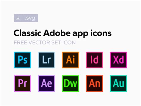 Free classic Adobe СС icons by Alexander Litvinenko on Dribbble