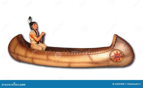 Indian In The Canoe Royalty Free Stock Photos - Image: 6369408