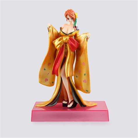 One Piece Action Figure Nami Kimono PVC Figure 21CM One Piece Nami Sexy Gold Kimono Model Toy ...