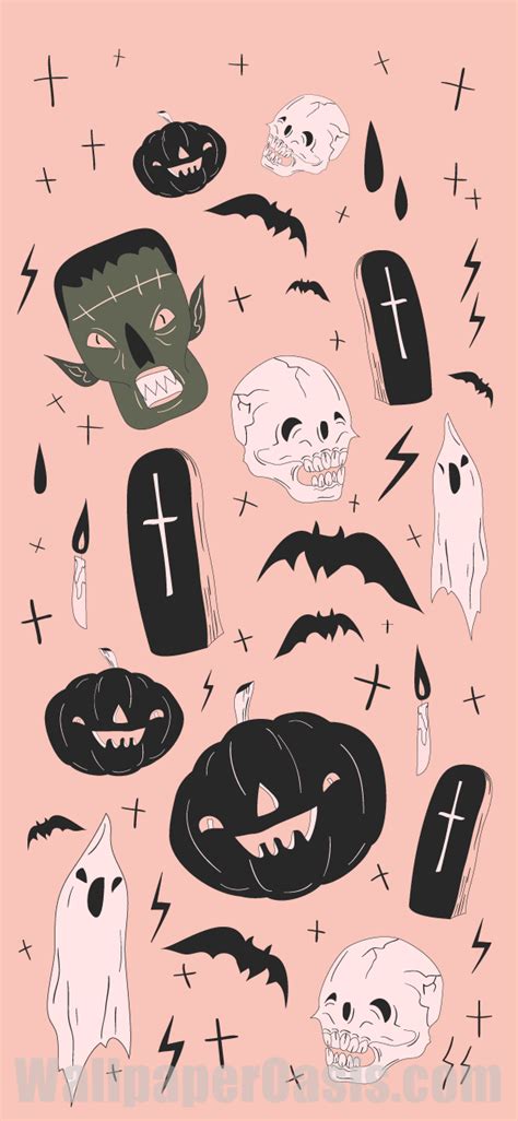 Pink Halloween iPhone Wallpaper