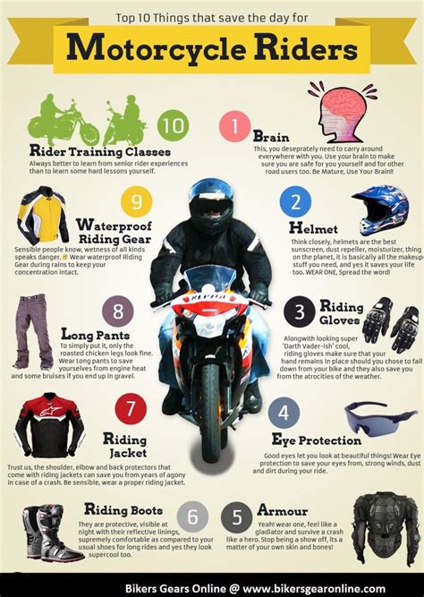 Top 10 Motorcycle Safety Tips | Visual.ly | Motorcycle safety, Bike ...