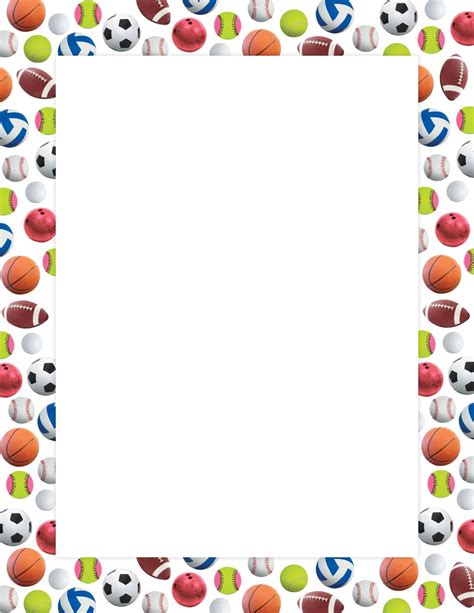 Sports Ball Border Poster | Art craft store, Writing paper, Sports balls