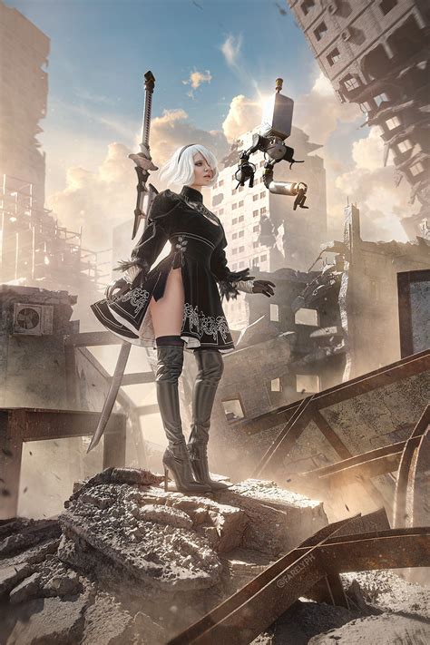 Nier: Automata - 2b - cosplay photo art :: Behance