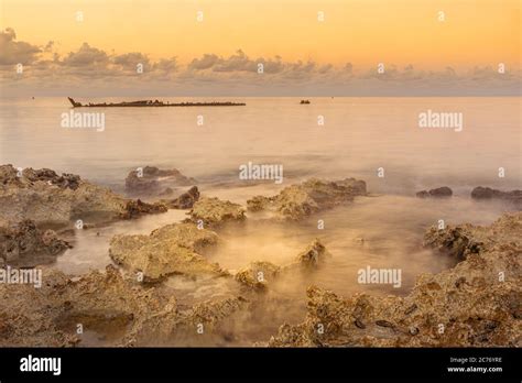 Shipwreck of the Gamma on the Cayman Islands at sunrise Stock Photo - Alamy