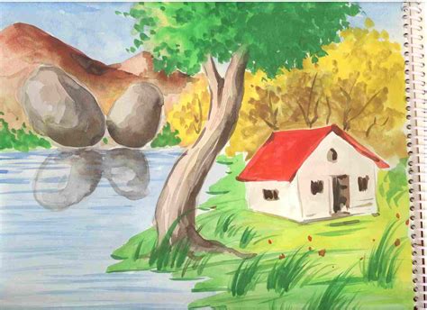 Scenery Drawing For Class 1 at PaintingValley.com | Explore collection ...