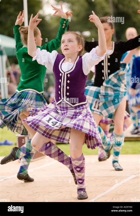 Traditional Scottish dancing young girls Highland Dancing at Langholm Common Riding at Langholm ...