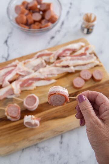 Bacon Wrapped Sausage Bites - Fun Money Mom