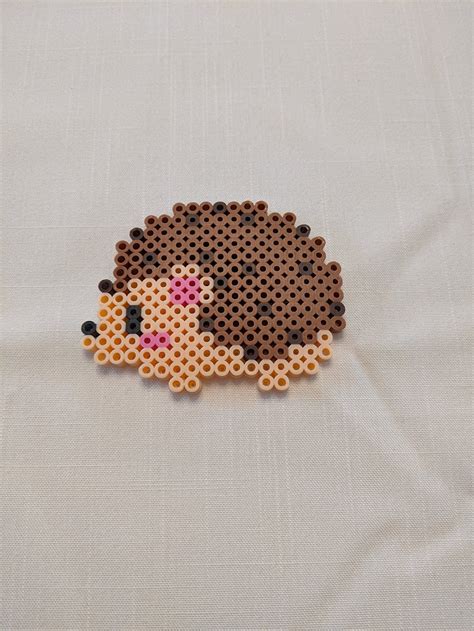 Cute Brown Hedgehog Perler Beads | Etsy | Diy perler bead crafts ...