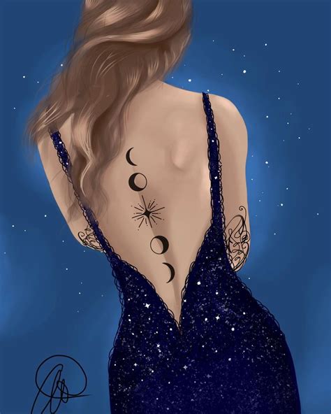 elle on Instagram: “feyre’s back tattoo from the acotar series🌙🌙 . . . . . . . #feyre # ...
