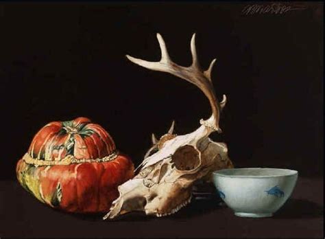 Sanchez Cotan. Still life pumpkin and deer skull. Private collection ...