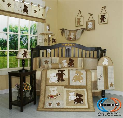 Amazon.com : Boutique Baby Teddy Bear 13PCS CRIB BEDDING SET By GEENNY Designs : Neutral Crib ...