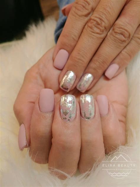 Silver Nails, Matte Nails, Nude Nails, Beauty Nails, Makeup Nails, Foil ...