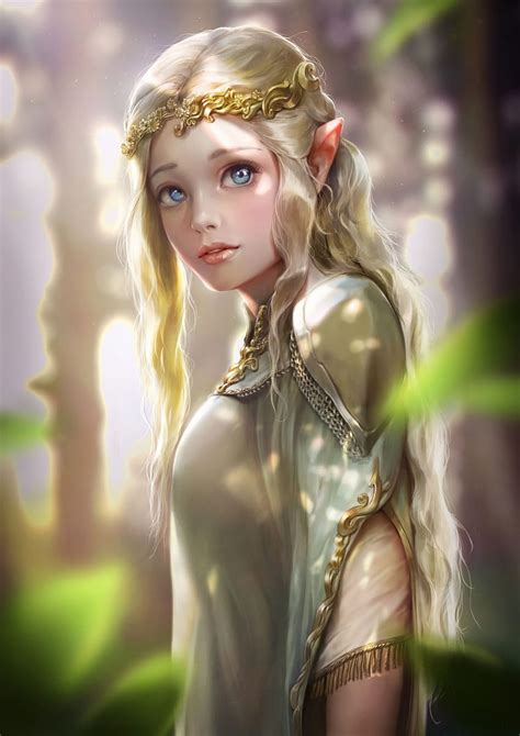 Artstation Original Fantasy Art Girl Elf Beautiful Bluish Salt At ...