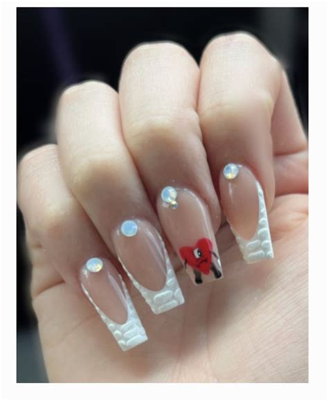 These are bad baby inspo nails! They are super cute with a red heart ...