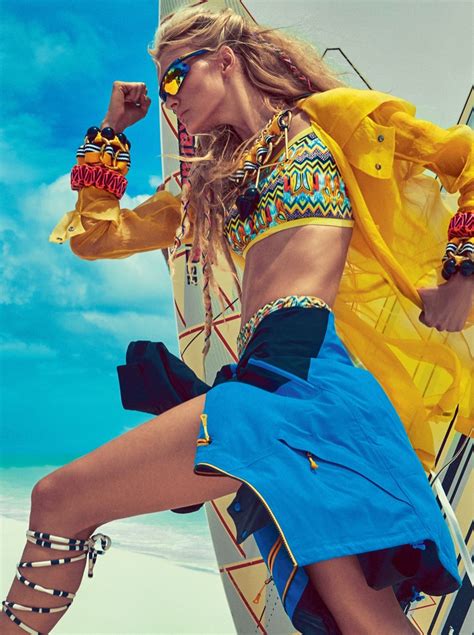 Caroline Trentini Sports Colorful Beach Fashion for Vogue Brazil – Fashion Gone Rogue