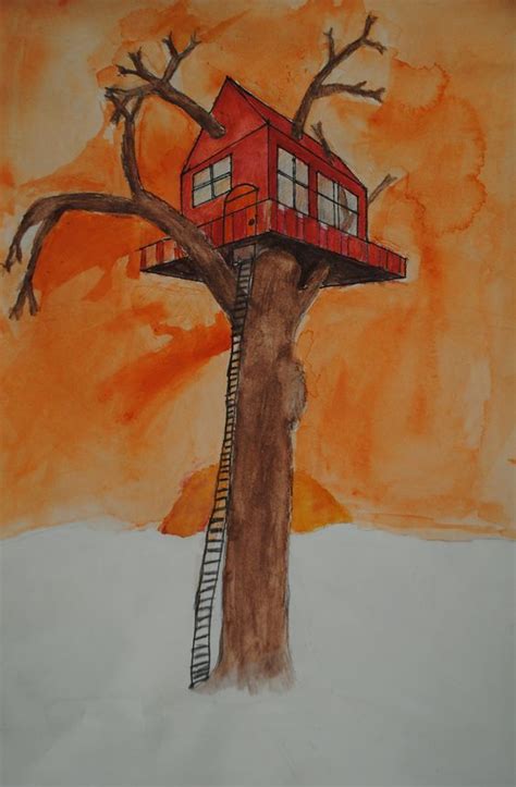 2 pt perspective treehouse - http://theteachingpalette.com/wp-content/uploads/2011/09/Tree-House ...