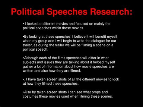 Political speeches research