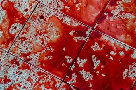 Blood spatter on dirty floor for scary crime scene . Stock Photo ...