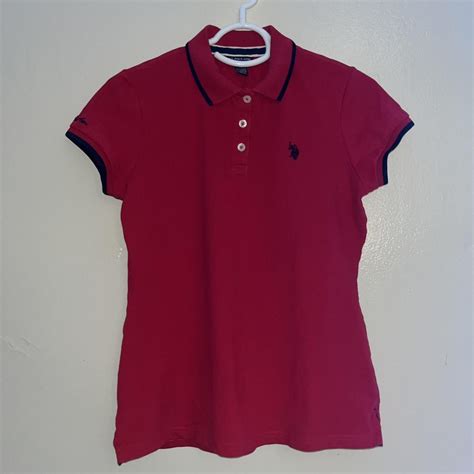 u.s. polo woman’s red polo shirt size m but can fit... - Depop