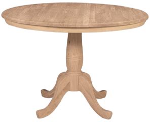 Round Pedestal Table Solid Wood Round Pedestal Dining Table [WW-T-42RT/T-30P]