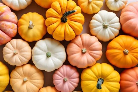 Free Photo | Top view different pumpkins arrangement