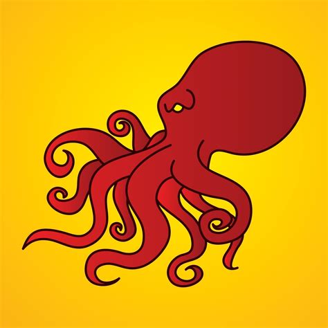 Red Octopus Cartoon Graphic Vector 2125733 Vector Art at Vecteezy