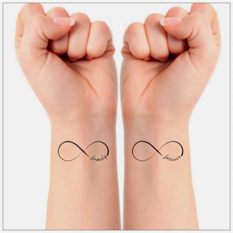 Temporary Tattoo 2 Infinity Family Forever Waterproof Thin Durable Fake ...