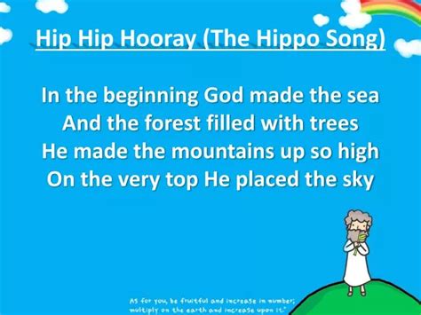 PPT - Hip Hip Hooray (The Hippo Song) PowerPoint Presentation, free download - ID:2114055