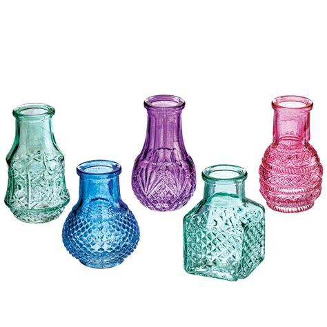 Mini Glass Vases Set of 5 - Walmart.com - Walmart.com