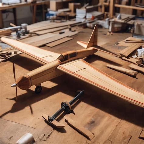 Premium AI Image | Balsa wood glider in the making