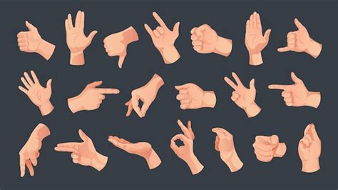 Free Vector | Human hands background set of isolated icons with various ...