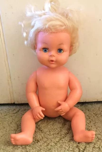 VINTAGE VINYL TINY Tears Palitoy Baby Girl Doll 1970s ¾ Eye Topknot Style 16" $23.83 - PicClick