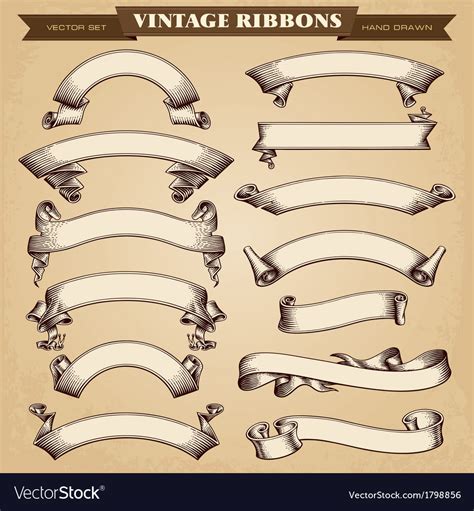 Vintage ribbons banners Royalty Free Vector Image