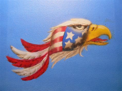 American Flag Eagle Painting