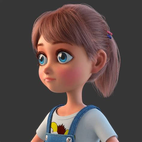 3d model of cartoon girl rigged | Girl cartoon, Cartoon girl rigged ...