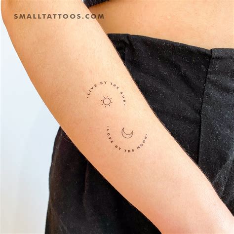 Live By The Sun Love By The Moon Temporary Tattoo (Set of 3) – Small ...